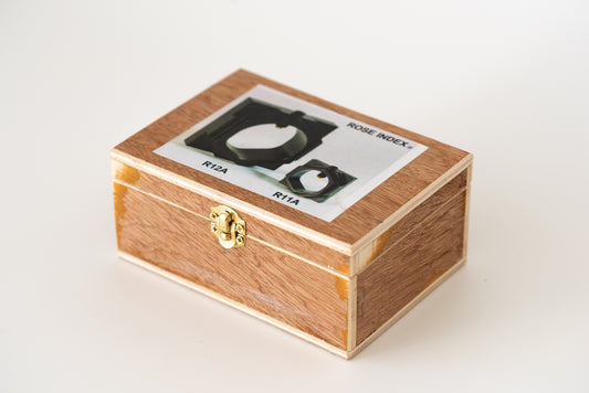 Hand made wooden box for set.